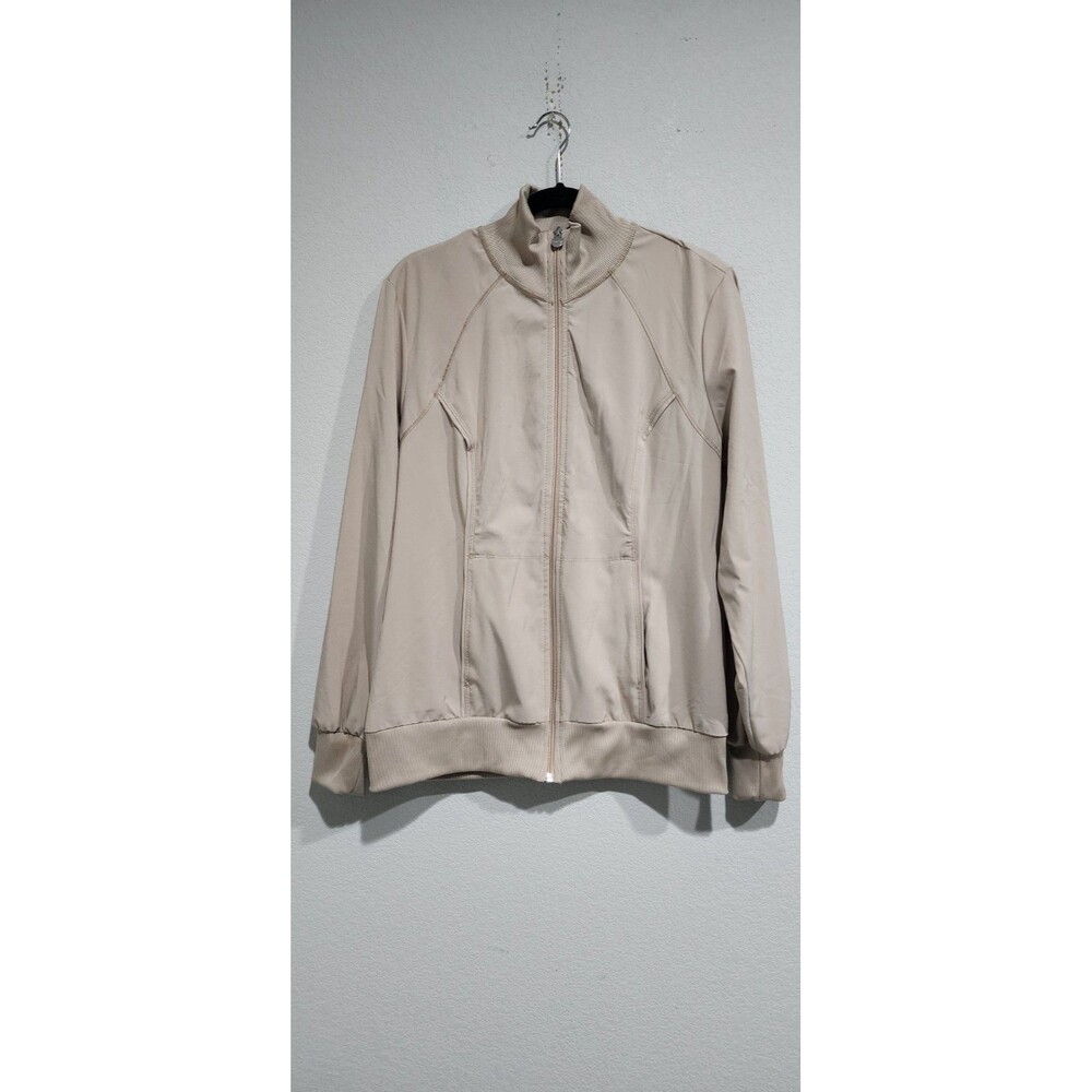 Cherokee Infinity scrub bomber jacket Size L 2391a Pewter Gray Zip stretch